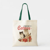Stijl Meowy Catmas Kat Kerst Tote Bag (Achterkant)