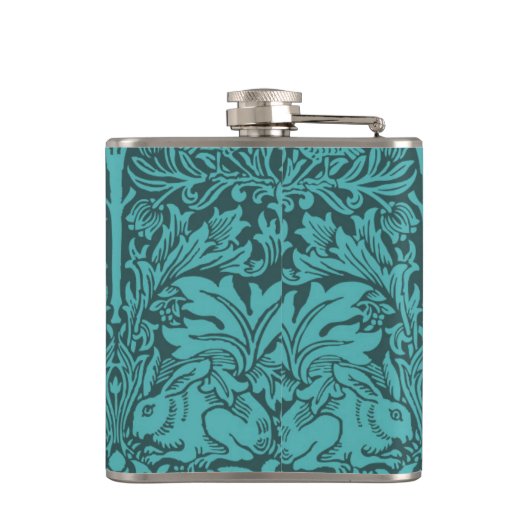  stijl met vogels, borstkonijn heupfles (Achterkant)