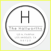 Stijl Modern Retouradres & Monogram Ronde Sticker