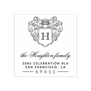  Stijl Monogram Lijst Terugkeeradres Rubberstempel