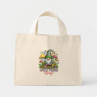 Stijl Mooie Gnome met Paddenstoelen Art Mini Tote Bag