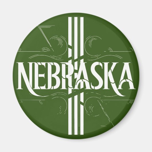  stijl Nebraska tekst ontwerp Magneet (Voorkant)