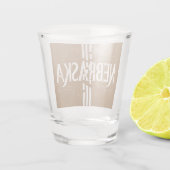 stijl Nebraska tekst ontwerp Shot Glas (Achterkant)