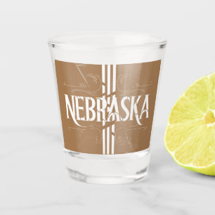  stijl Nebraska tekst ontwerp Shot Glas