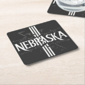 stijl Nebraska tekst ontwerp Vierkante Kartonnen Onderzetter (Schuin)