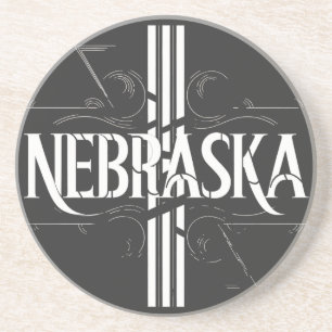  stijl Nebraska tekst ontwerp Zandsteen Onderzetter