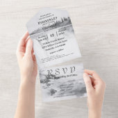 Stijl Niagara Herfsten Zwart Wit E-mail All In One Uitnodiging (Afscheurbaar)