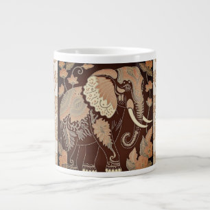  stijl, olifant in Batik Flowers Garden Extra Grote Beker