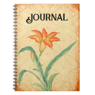  stijl Oranje Lily Flower Journal Notitieboek