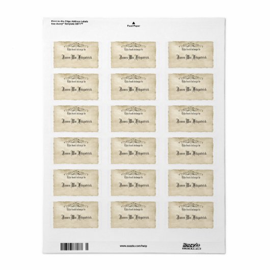 Stijl Oude Gedeelte voegt het Etiket van de Jouw  (Full Sheet)