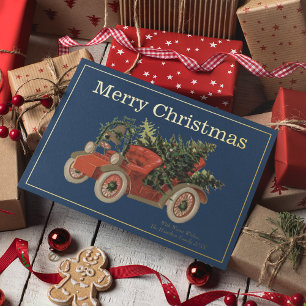  stijl Oude Rode Bomen met een prettig kerstfeest Folie Feestdagenkaart