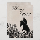  Stijl Paardenspringen Afstuderen Uitnodiging (Voorkant / Achterkant)
