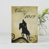  Stijl Paardenspringen Afstuderen Uitnodiging (Staand voorkant)