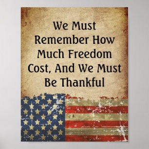  Stijl Patriot American Flag Freedom Quote Poster