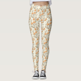  stijl Peach Blossom Floral Patterned Leggings