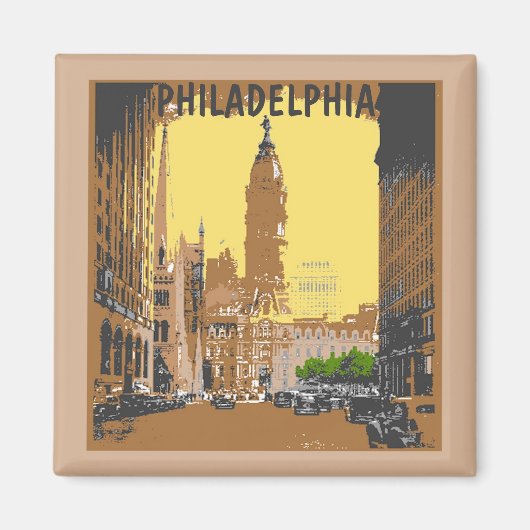 stijl Philadelphia City Hall Magneet (Voorkant)