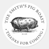  stijl | Pig Roast Event Bedankt Ronde Sticker (Voorkant)