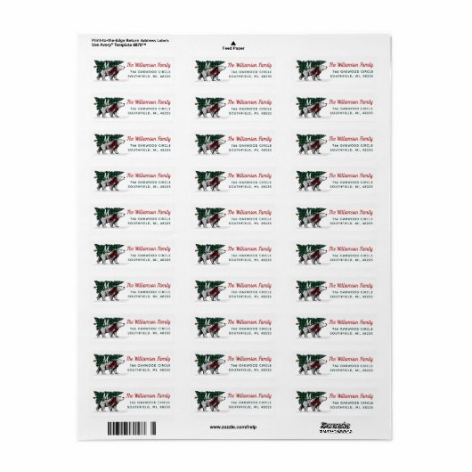  stijl Polar Beer Tree levering Monogram Etiket (Full Sheet)
