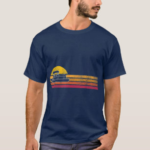  Stijl Pontoon Boat Silhouette Retro 90's T-shirt