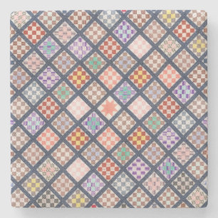 stijl Quilt Squares Art Marble Stenen Onderzetter