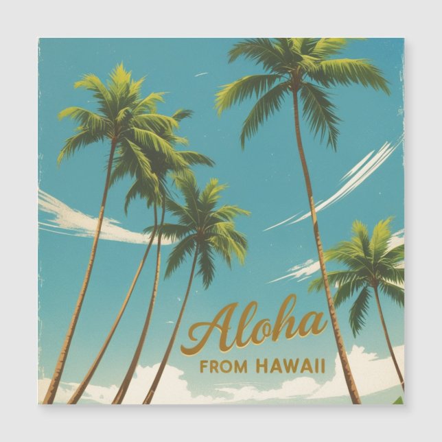  Stijl Reizen Aloha Hawaii Magnetische Kaart (Voorkant)