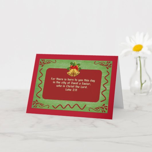 stijl Retro Christmas Bible Verse Kaart (Kleine Plant)