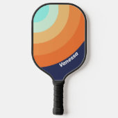  stijl Retro Circle Stripe met naam Pickleball Paddle (Achterkant)