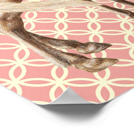  stijl Retro Palomino Horse Art Poster (Hoek)