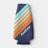  stijl Retro Strepen met Naam Flesjeskoeler (Voorkant)