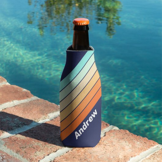  stijl Retro Strepen met Naam Flesjeskoeler (Insitu Zwembad)