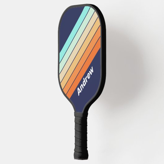 stijl Retro Strepen met Naam Pickleball Paddle (Links)