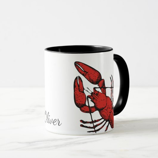 stijl rode kreeft ontwerp mok (Voorkant rechts)