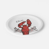  stijl rode kreeft ontwerp papieren bordje (Gekanteld)