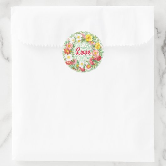  Stijl Roos Floral Wreath Love Sticker (Tas)