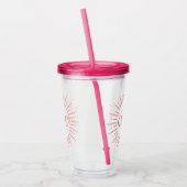  Stijl Roze Sunburst Custom Monogram Acryl Drinkbeker (Links)