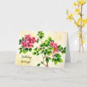  stijl Rozen Art Flower Verjaardag Kaart (Gele Bloem)