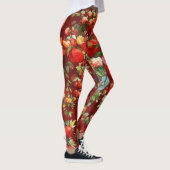  Stijl Rozen Art Granaat Rode Leggings (Rechts)