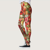  Stijl Rozen Art Granaat Rode Leggings (Links)