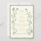 stijl Sage Green en Cream Wedding Kaart (Voorkant)