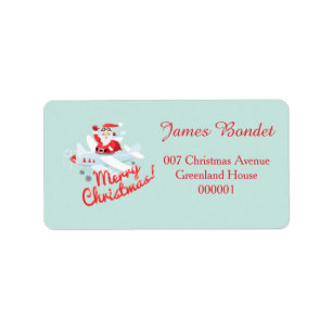  stijl Santa - piloot Vrolijk kerstfeest Etiket