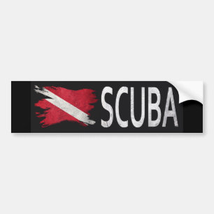 stijl scuba vlag. Omlaag schuiven Bumpersticker