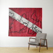  stijl scuba vlag. Omlaag schuiven Wandkleed (In Situ (horizontaal))