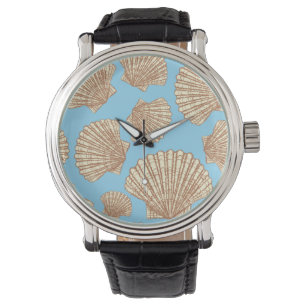  stijl Seashell Patroon Horloge