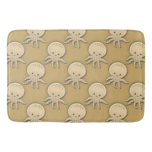  stijl Sepia Baby Octopus Badmat (Voorkant)