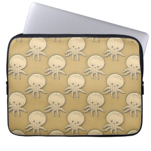 stijl Sepia Baby Octopus Tissue Paper Laptop Sleeve
