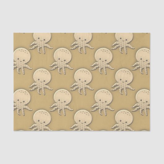  stijl Sepia Baby Octopus Tissuepapier (Voorkant)