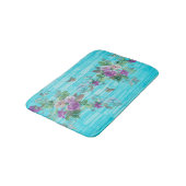  stijl Shabby Chic Florals op blauw Badmat (Gekanteld)