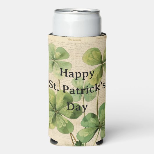  stijl Shamrocks Happy St Patrick's Day (Seltzer Voorkant)