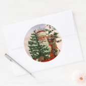  stijl Sinterklaas op winterachtergrond Ronde Sticker (Envelop)