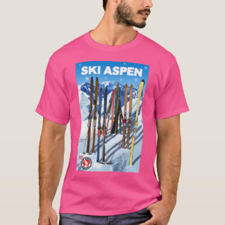 stijl Ski Aspen Travel Poster T-shirt